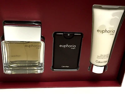 Euphoria Men de Calvin Klein 3 piezas en set de regalo para hombre ~ 2 EDT + Aftershave Foto 1 de 4