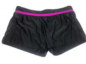 XL Zero X Posur Swimwear Womens  Stretchy Swim Shorts Black - Picture 1 of 3