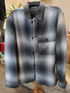 Zara Grey Checked Jacket Lumberjack Shirt style Coat Size XL Wool Blend BNWOT - Picture 1 of 6