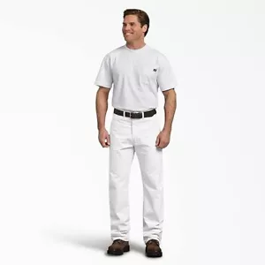 NEW DICKIES MENS 38X30 DOUBLE KNEE UTILITY PANTS RELAXED FIT WHITE 2053WH - Picture 1 of 3