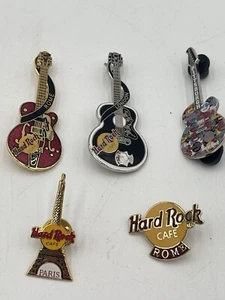 Hard Rock Café Collector's Pins Lot of 5 London, Paris, (2) Rome, Pittsburgh - Picture 1 of 11
