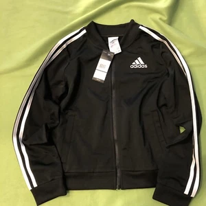 Adidas Kids Bomber Track Jacket Size Large 14 Black White New With Tag - Picture 1 of 7