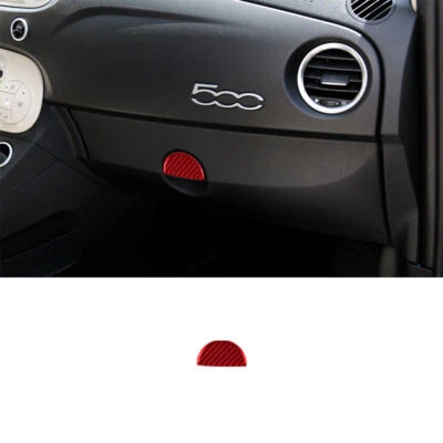 Cubierta de manija interior de fibra de carbono roja para Fiat 500 2012-15 Foto 1 de 4