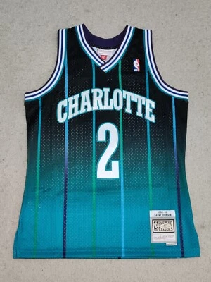 Larry Johnson Charlotte Hornets Mitchell & Ness Men's Swingman Fadeaway Jersey  - Image 1 of 4