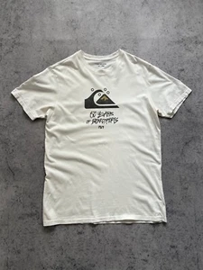 Camiseta Quiksilver Para Hombre Talla Grande Blanca Camiseta Centro Logo Gráfico Estampado Y2K - Imagen 1 de 12