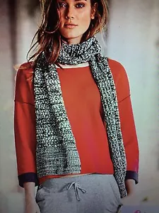 Victoria's Secret Cozy Sweater Scarf  Stylish Black Grey Marl  NEW - Picture 1 of 3
