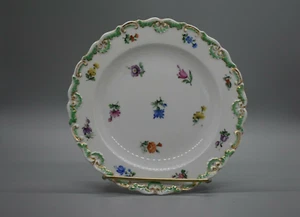 Placa Meissen 7,25" en relieve pergamino verde borde flores dispersas B - Imagen 1 de 7