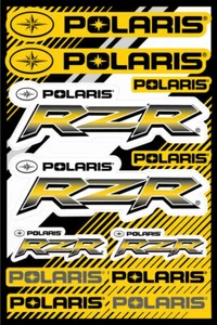 Polaris RZR Razor Sticker Decal Sheet Sun Yellow - Picture 1 of 1