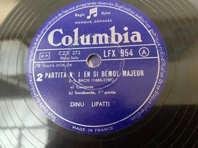 2 x 78 RPM  J. S. Bach, Dinu Lipatti – Partita N°1 En Si Bémol Majeur - Photo 1/3