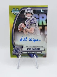 Seth Henigan - 2024 Bowman U Chrome Prospect Auto Yellow /75 Memphis SP - Bild 1 von 3