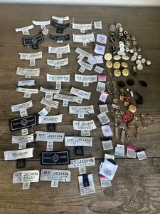 St John Knits Miscellaneous Lot Tags Zippers Buttons 100+ Pieces Vintage - Picture 1 of 15