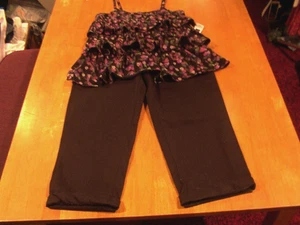 Gap Kids Tiered Floral Tank Top  &  Twill Cuffed Capris(NWT)-Sz. 14 - Picture 1 of 4