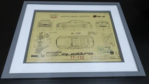 Audi RS4 Cabriolet Type B7 / 8E Framed Blueprint Poster Car Wall Art Gift - Picture 1 of 3