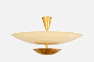 6 Light Ceiling Flushmount Light Pendant Mid Century Raw Brass Sputnik Light - Picture 1 of 6
