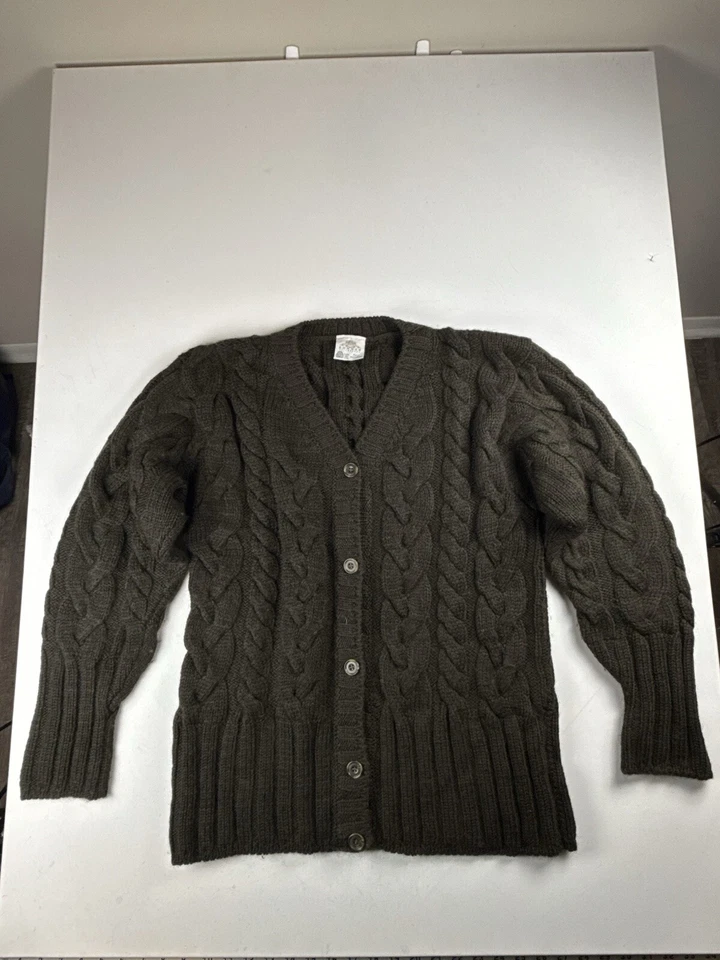 Vintage BONNER of IRELAND Sweater Wool Aran Knit Pullover Green Chunky - Image 1 of 4