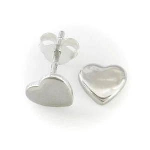 Polierte 7 mm Herz Ohrstecker in massivem Sterlingsilber - NEU! - Bild 1 von 7