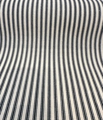 Waverly Timeless Ticking Black Striped Cotton Fabric By the Yard - Image 1 of 4
