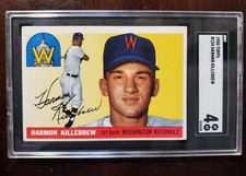 1955 Topps Harmon Killebrew Rookie RC SGC 4 VG-EX #124 Nationals, Twins HOF