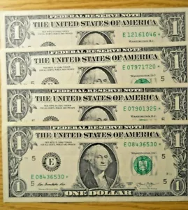 2003 2013 Richmond E $1 Star Note - Set 4 - 12161046 07971720 07901325 08436530 - Picture 1 of 11