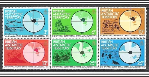 British Antarctic Territory #86 - 91 Mint NH Complete Continental Drift -Maps Cover