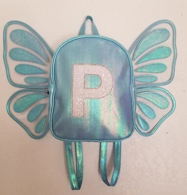 Justice Blue Butterfly Initial "P"  Backpack SMALL - Image 1 of 4