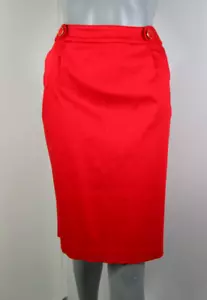 Harrywho: Red Cotton Blend Pencil Skirt- Size 12 - Picture 1 of 6