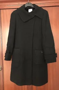 TED BAKER LADIES BLACK CoAT  WOOL/VISCOSE  MOHAIR BLEND  COAT SIZE 3 UK 12 - Picture 1 of 16