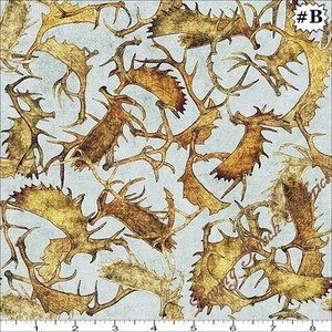 QUILTING TREASURES DAN MORRIS "WOODLAND SPIRIT" ANIMALS ANTLERS FABRICS (SELECT) - Picture 1 of 1