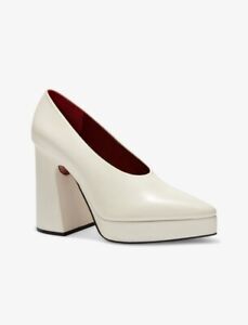 Proenza Schouler White Leather Pointed Toe Platform Pumps Heels Shoes Sz 40 $675