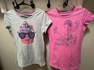 Pair Of Hanes Girl’s Graphic T-Shirts Cup Cake & Fairy Size X-Large - Picture 1 of 15