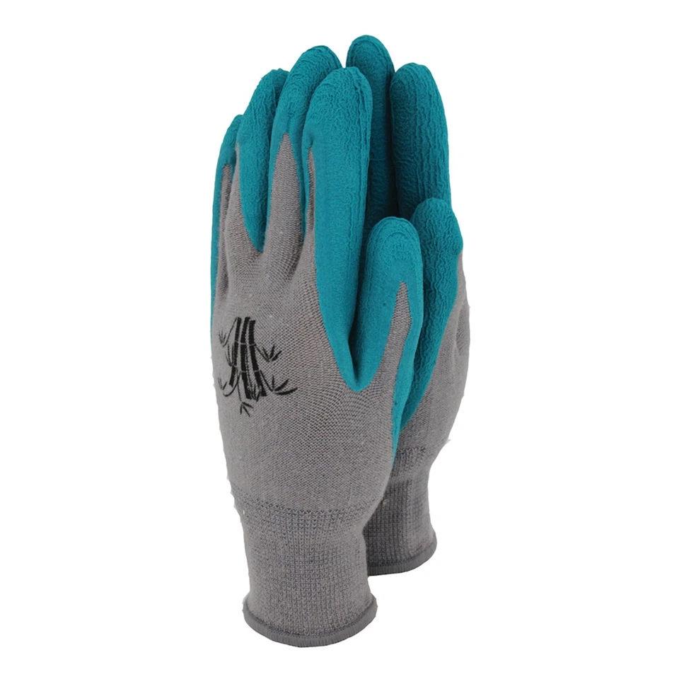 Guanti da giardinaggio Town & Country Bamboo Grip Verde Morbido Impugnatura Comfort Guanto da Lavoro