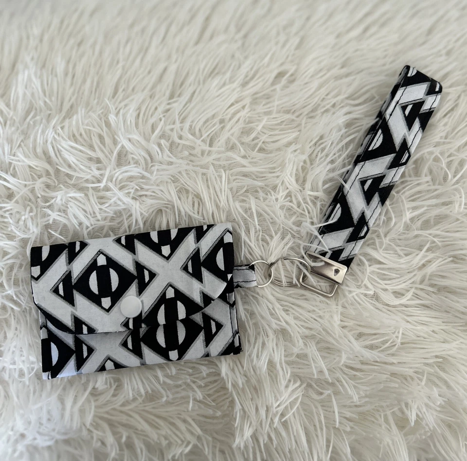 Ручной работы бумажник кредитной карты держатель подарочной карты хлопок * соответствующий брелок - Изображение 1 из 4