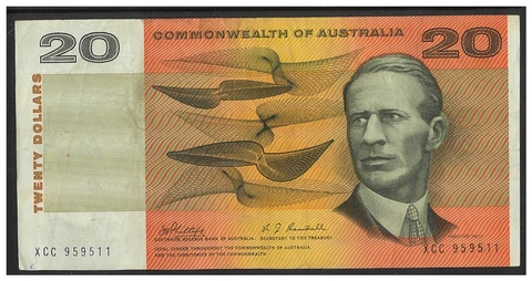 Commonwealth of Australia 1968 $20 Banknote Phillips/Randall R403 Fine+ #14 Cover
