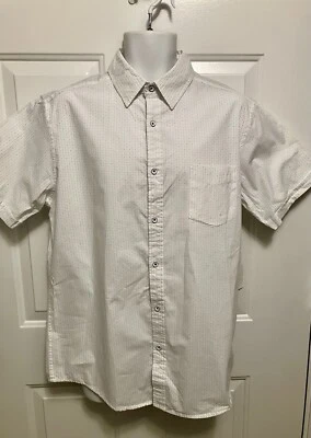 NWT Men’s Rugby University Shirt Medium/Large White Button Up Short Sleeve - Image 1 of 4