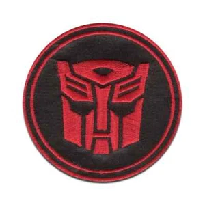 Transformers Iron-On Patch Round Red & Black Autobot Logo New Free Shipping - Picture 1 of 10