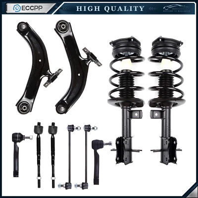 Front Complete Struts Control Arms Tie Rods Kit For 2007-2012 Nissan Sentra 2.0L - Image 1 of 4