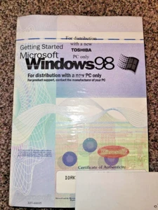Toshiba Windows 98 Manual with License Key – Sealed! (NO CD) - Picture 1 of 4