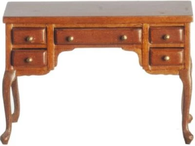 Bambole Casa Metà Secolo Noce Scrivania Writing Tavolo JBM Miniatura per Studio - Immagine 1 di 4