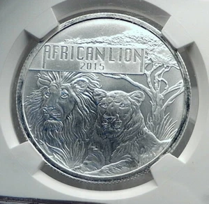 2015 BURUNDI Country in AFRICA Silver 5000 Francs AFRICAN LION Coin NGC i81297 - Picture 1 of 5