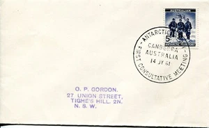 1961 AAT Antarctic Treaty First Consul Meeting - Souvenir cover postmark APM1560 - Picture 1 of 2