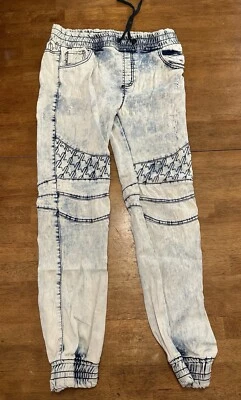 Smoke Rise 复古慢跑裤牛仔裤中号 Y2K 垃圾摇滚 — 第 1/4 张图片