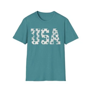 USA Star Design Unisex Softstyle T-Shirt, Summer Tee, Patriotic Shirt, Casual - Picture 1 of 41