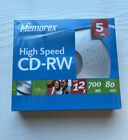 Memorex High Speed Cd-Rw, 12X 700 Mb 80 Min, 5 Pack,  New Sealed