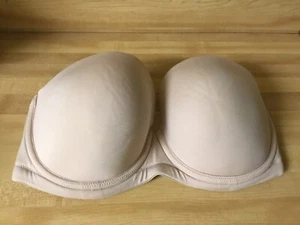 Wacoal Bra Womens 34DDD Balconette Strapless Underwired Red Carpet Beige 854119 - Picture 1 of 3