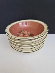 DENBY CLAIRE BERNARD DAMASK 7" cereal soup bowls x 6 c.1991 - Picture 1 of 9