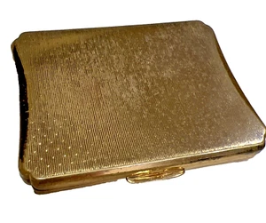 KIGU Compact Brass Powder & Mirror Unique Art Deco Shape Rare VGC Made England - Bild 1 von 15