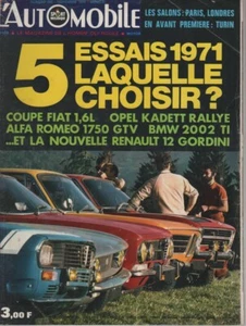 L'AUTOMOBILE 294 1970 R12 GORDINI GIULIA 1750 GTV TOUR AUTO FILM LE MANS McQUEEN - Foto 1 di 2