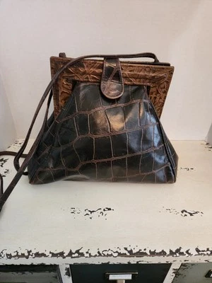 Cartera de cocodrilo vintage excelente estado  Foto 1 de 4