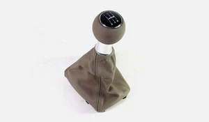AUDI A4 A6 8E0 Schaltknauf 5 Gang Kamut Beige Leather Chrome - Bild 1 von 9