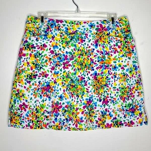 Lady Hagen bright neon abstract flower athletic skort skirt - 8 -golf pickleball - Picture 1 of 7